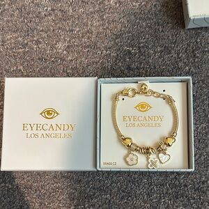 EyeCandy Los Angeles Gold Charm Bracelet